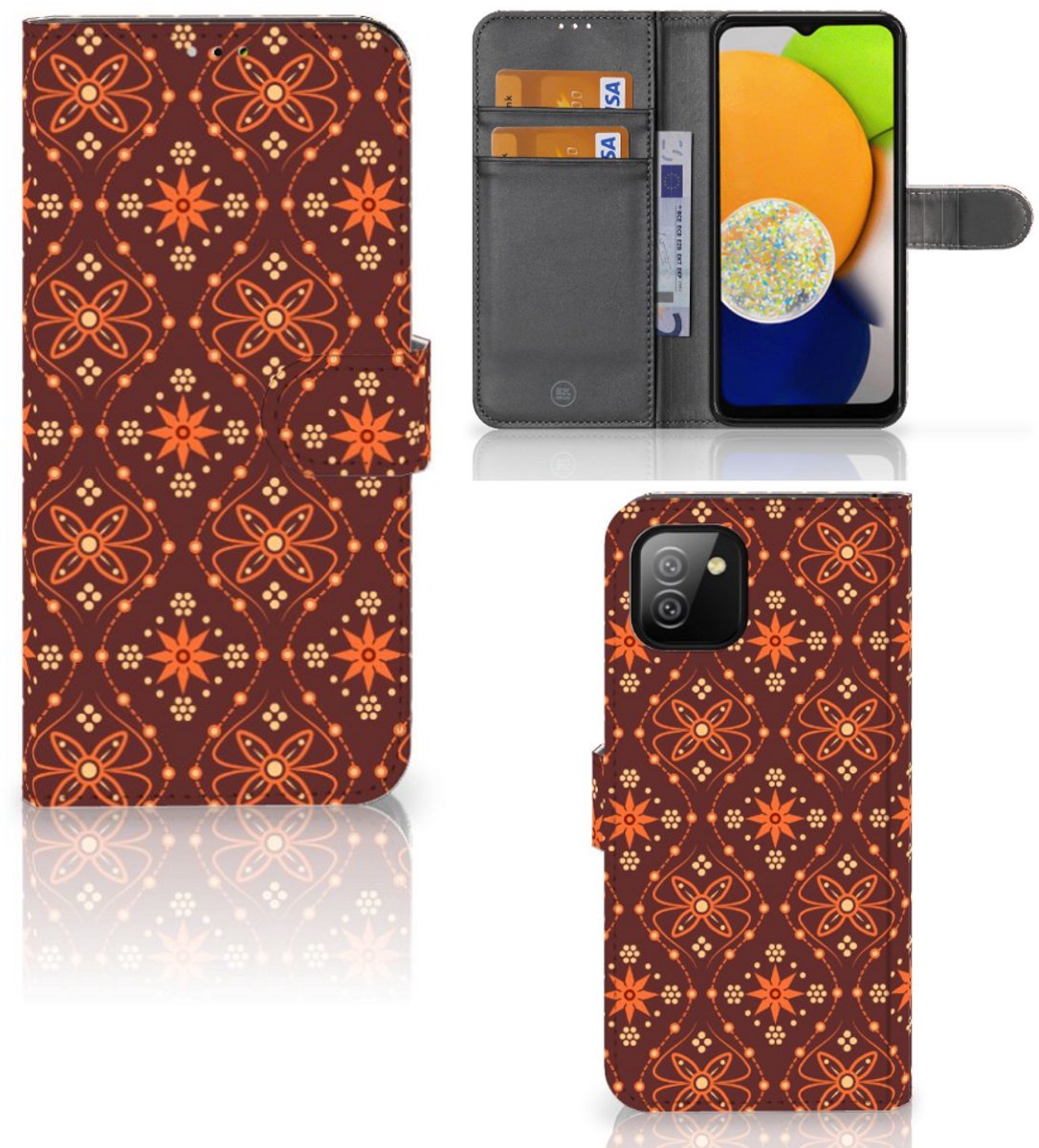 Samsung Galaxy A03 Telefoon Hoesje Batik Brown
