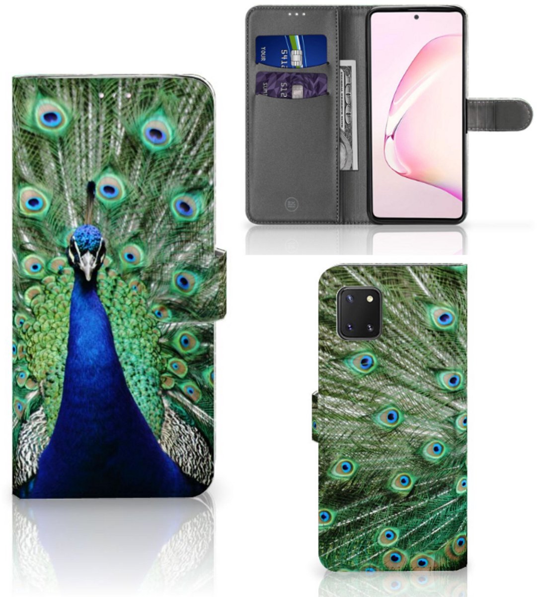 Samsung Note 10 Lite Telefoonhoesje met Pasjes Pauw