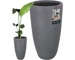 Plantenvaas Hoge Pot - Bloempot Vloervaas - Moderne Woonkamer Tuin - Handgemaakt Fiberclay Materiaal - Hoogte 78cm Diameter 42cm