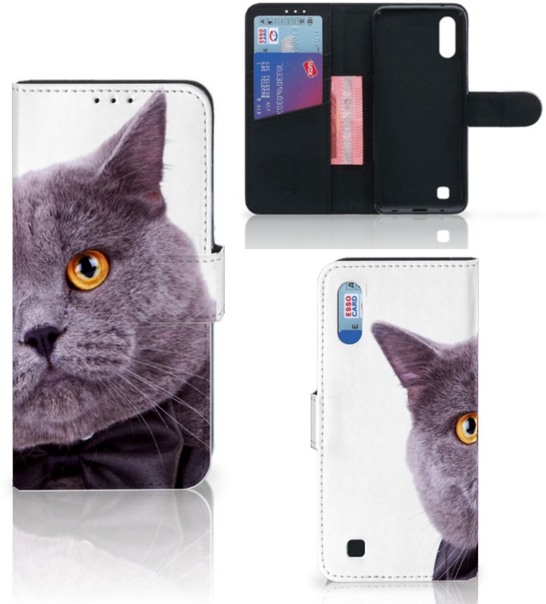 Samsung Galaxy M10 Telefoonhoesje met Pasjes Kat