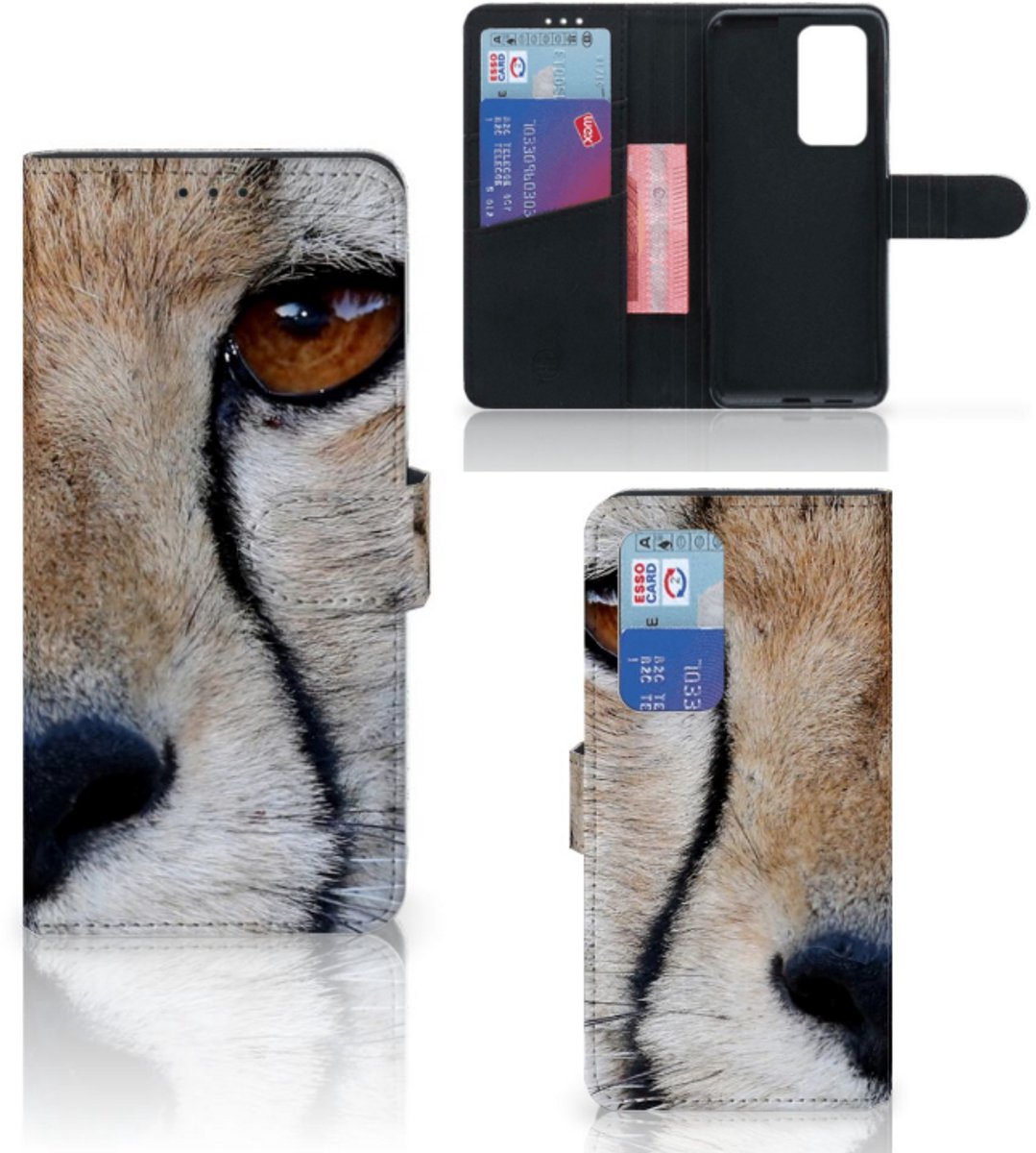 Huawei P40 Pro Telefoonhoesje met Pasjes Cheetah