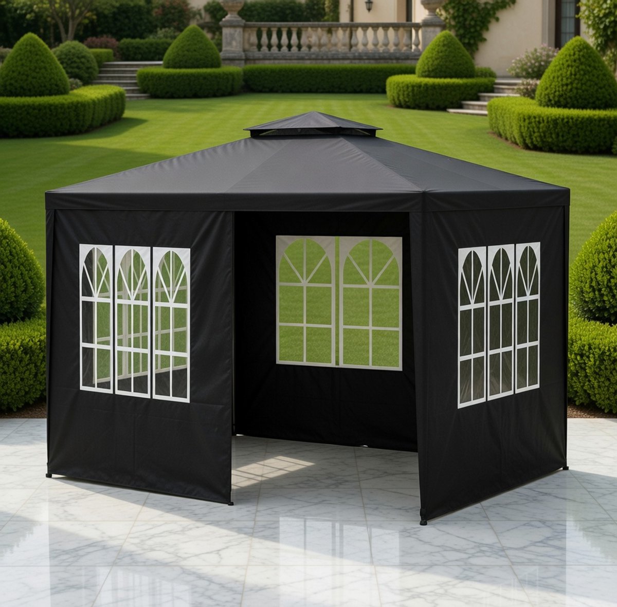 Premium Partytent 3x3 m – Zwart – Industrohome