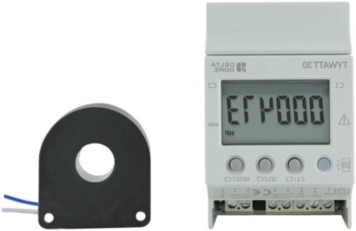 Verbruiksindicator - Stroommeter Huis - Energieverbruik Meten - Dubbele Teller - 18 x 93 x 68 cm - Wit