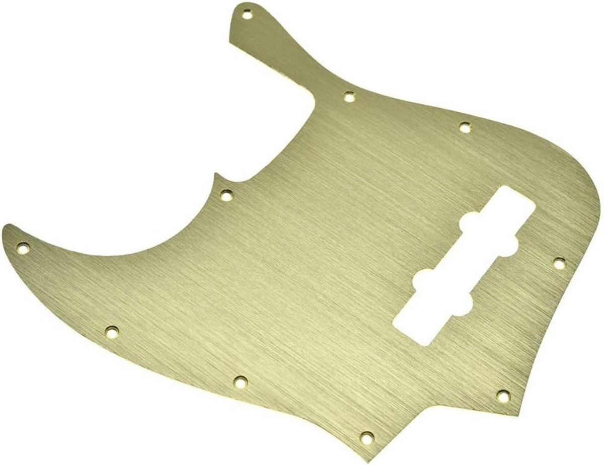 Moderne 10-Hole J Bass Pickguard van Anodized Aluminium Geschikt voor Fender Jazz Bass in Goudkleur