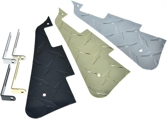 Diamond Plate LP Elektrische Gitaar Pickguard van Metaal met Chroom Staal Beugel en Montage Schroeven voor Les Paul Gitaren - Bescherming, Duurzaamheid, Stijl — afbeelding 4