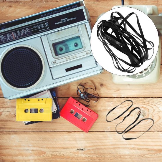 Store_7 - Rubberen riemen - Banden voor cassettespeler - Ondersteuning voor onderhoud - Zwart - Platte riemen voor draaitafels - Geschikt voor cass... — afbeelding 3