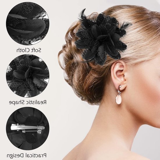 Elegante Haarspeld met Bloemen en Veren voor Feestjes, Bruiloften en Speciale Gelegenheden voor Dames en Meisjes van Merkloos — afbeelding 5