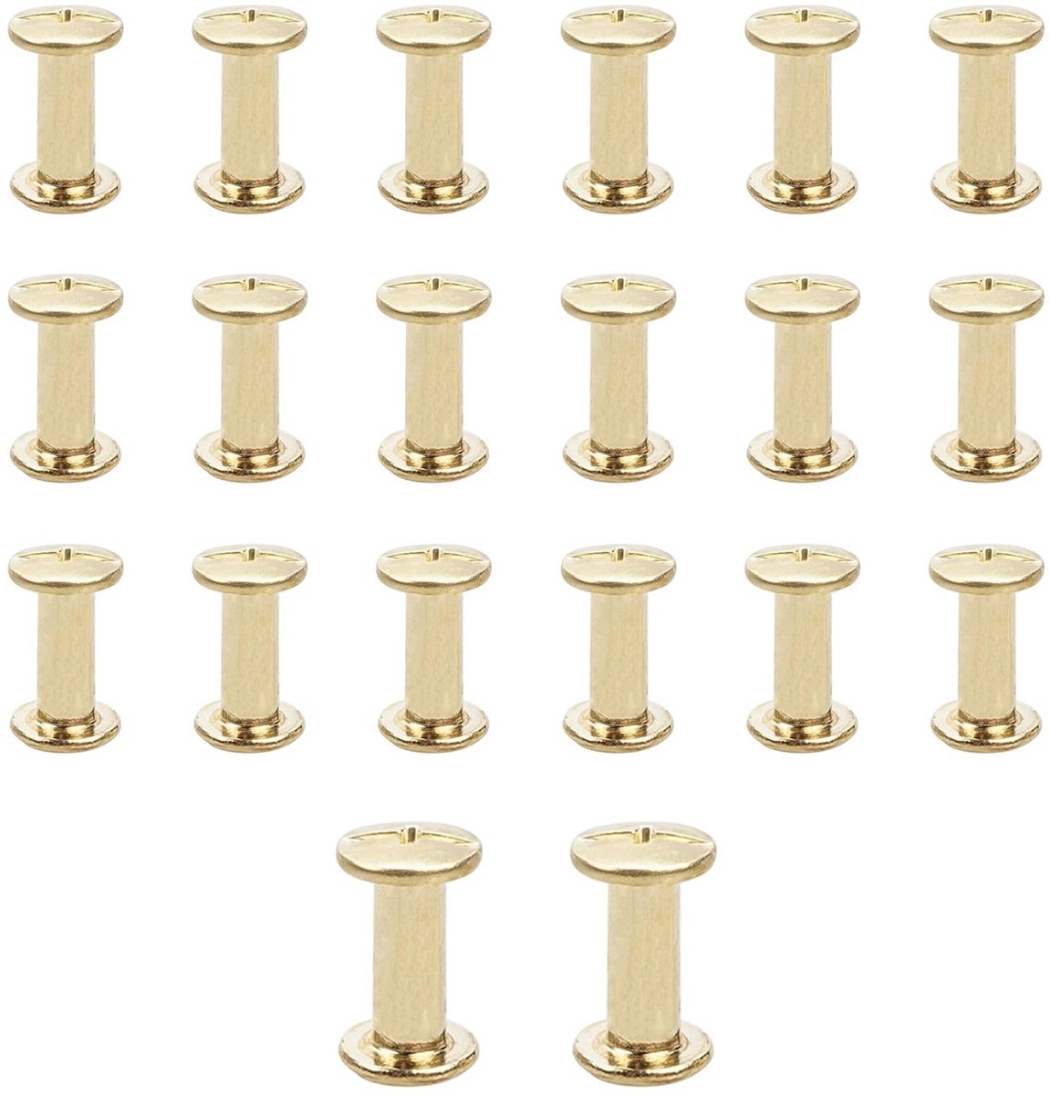 20 Sets Chicago Screw Piles - Rivets voor Reparatie van Tassen, Harnassen, Rugzakken en Leren Accessoires
