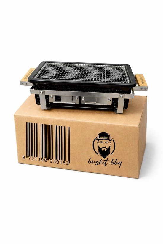 Brisket BBQ® Shichirin- Tafelgrill - Table Grill - Hibachi- Barbecue - Keramische Grill - Rechthoekige keramische BBQ van Merkloos — afbeelding 3
