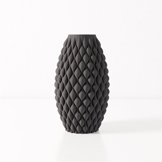 Fleuriek vaas AMELIA - Zwart H50 cm - Grote vaas met bolvormig patroon - Moderne vloervaas voor woonkamer of hal - Luxe uitstraling