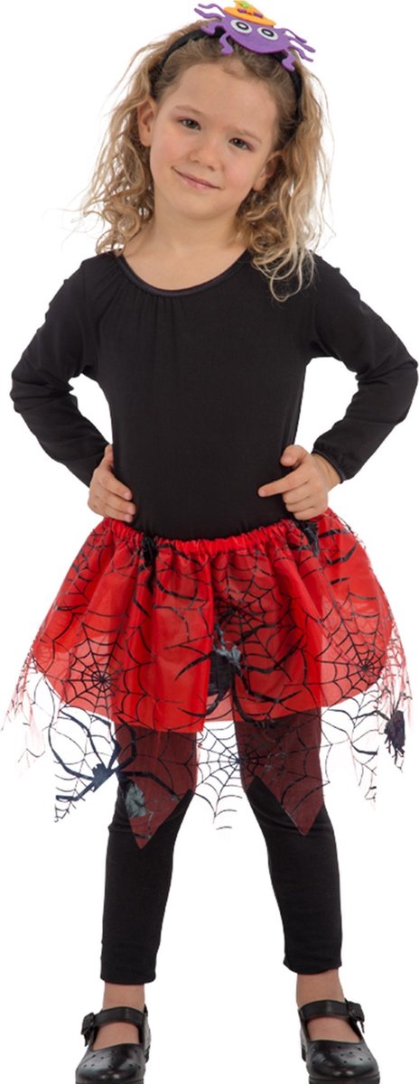 CARNIVAL TOYS - Rode tutu met zwarte spinnen voor meisjes