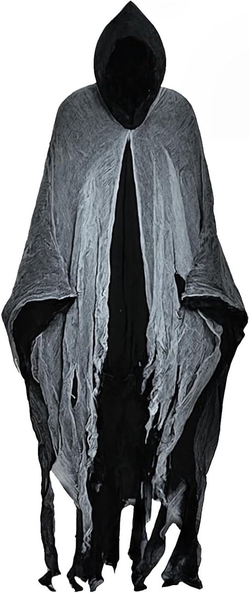 Zwarte Halloween Cape voor Vampiers met Kap - Lange Middeleeuwse Kostuum Cape voor Mannen en Vrouwen, Perfect voor Carnaval en Feestjes