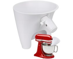 Meeltrechter voor KitchenAid 4,5–5 Quart Tilt-Head Stand Mixers Artisan & Classic Series van MMOBIEL – Anti-Spat Opzetstuk, Hands-Free, Voor Droge & Vloeibare Ingrediënten – Vaatwasmachinebestendig
