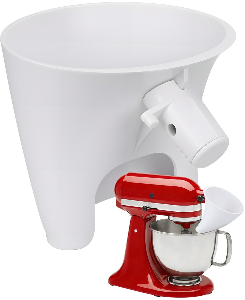 Meeltrechter voor KitchenAid 4,5–5 Quart Tilt-Head Stand Mixers Artisan & Classic Series van MMOBIEL – Anti-Spat Opzetstuk, Hands-Free, Voor Droge & Vloeibare Ingrediënten – Vaatwasmachinebestendig