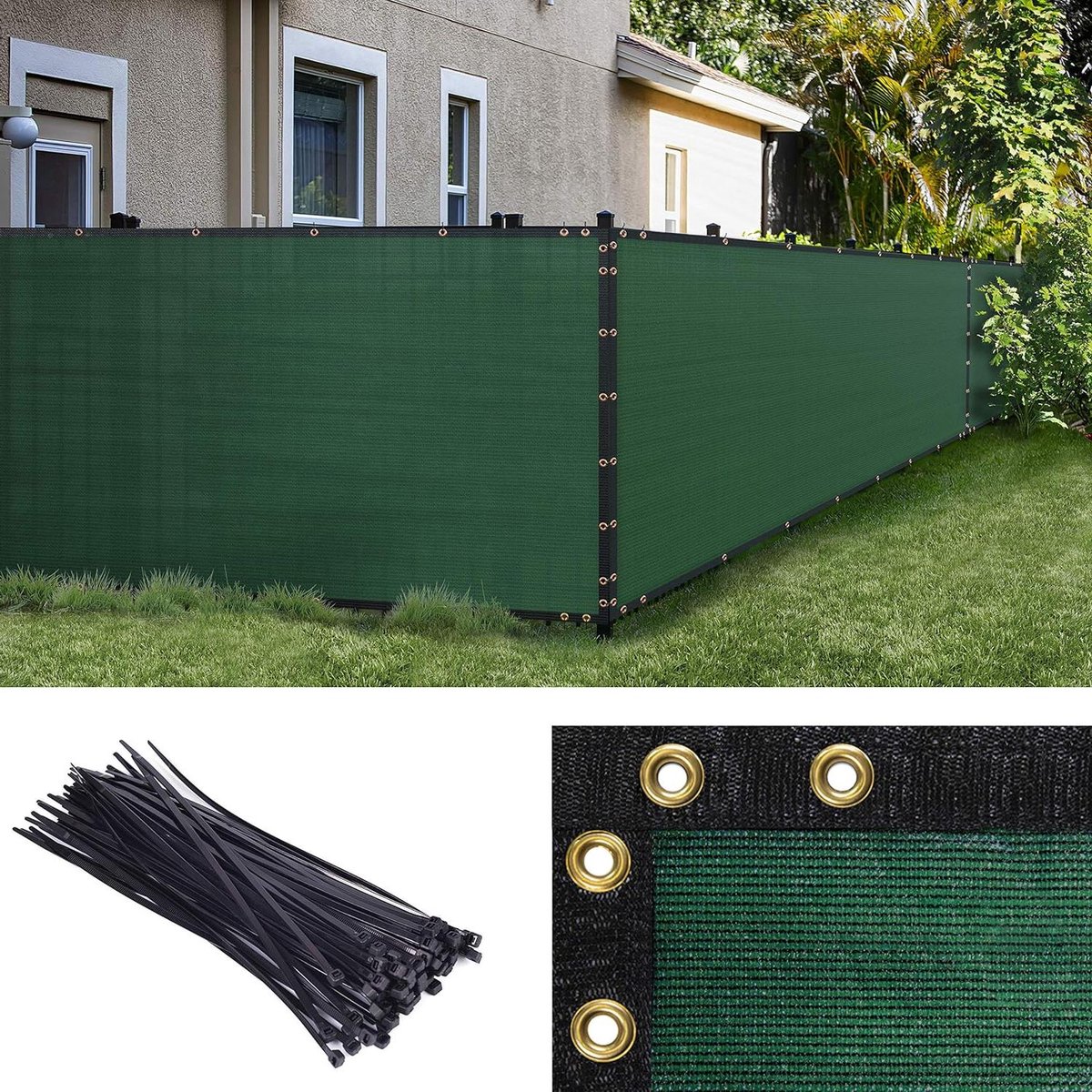 Omheining Privacyscherm - Windscherm Hek - Privacy Creëren - 90% Blokkerend Materiaal - 4x50 Voet - Groen