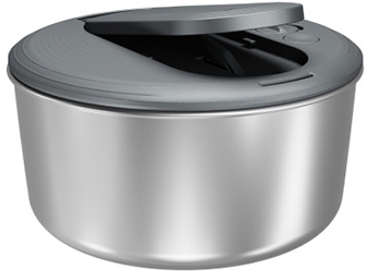Zyliss - Slacentrifuge RVS met Drukknop – Salade Droger met Antislip Kom