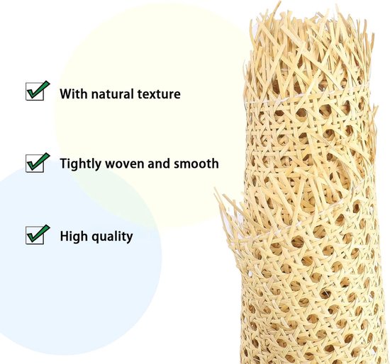 Rotan Webbing Rol - Gevlochten Rietmat voor Meubelherstel en Decoratie (40x100 cm) — afbeelding 3