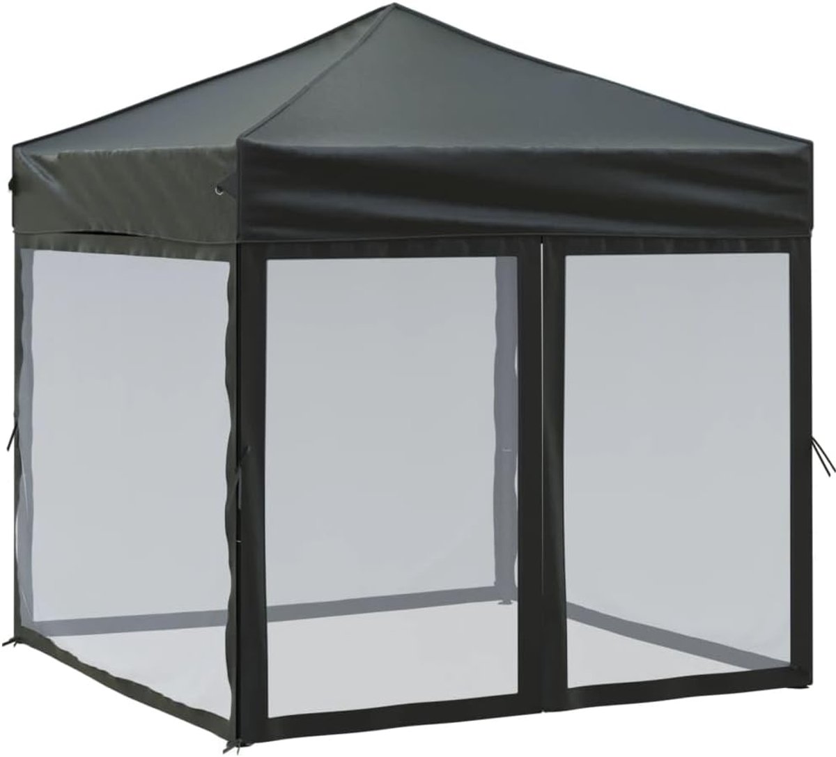 Opvouwbare Partytent - Feesttent Paviljoen - Buitenfeesten - Inclusief Zijwanden - 2x2 Meter - Zwart