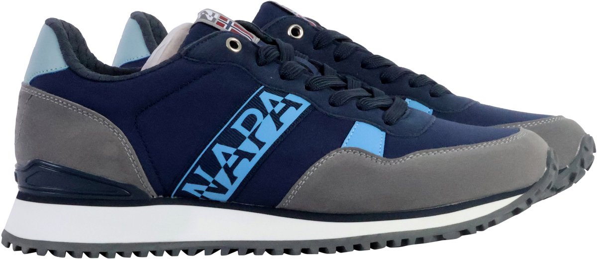 Sportsneaker Met Vetersluiting En Bedrukking Blauw