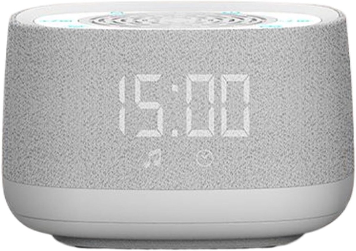 Geluidsmachine Slaap - Ontspannende Audio - Kalmerende Nachtrust - Intelligent Ademlicht - 9.5x9.5x6.1 cm - Wit