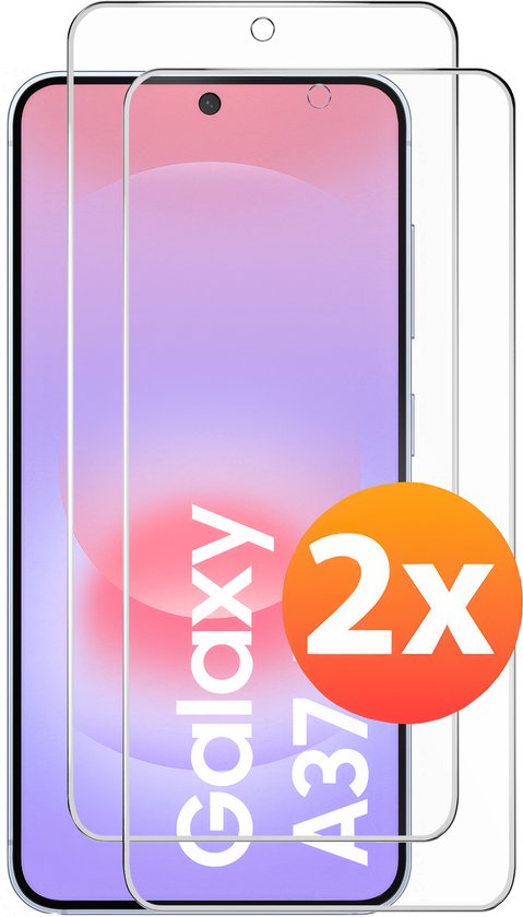 Protection d'écran compatible avec Samsung A37 – Protection d'écran en verre trempé Galaxy – 2 pièces de verre de protection