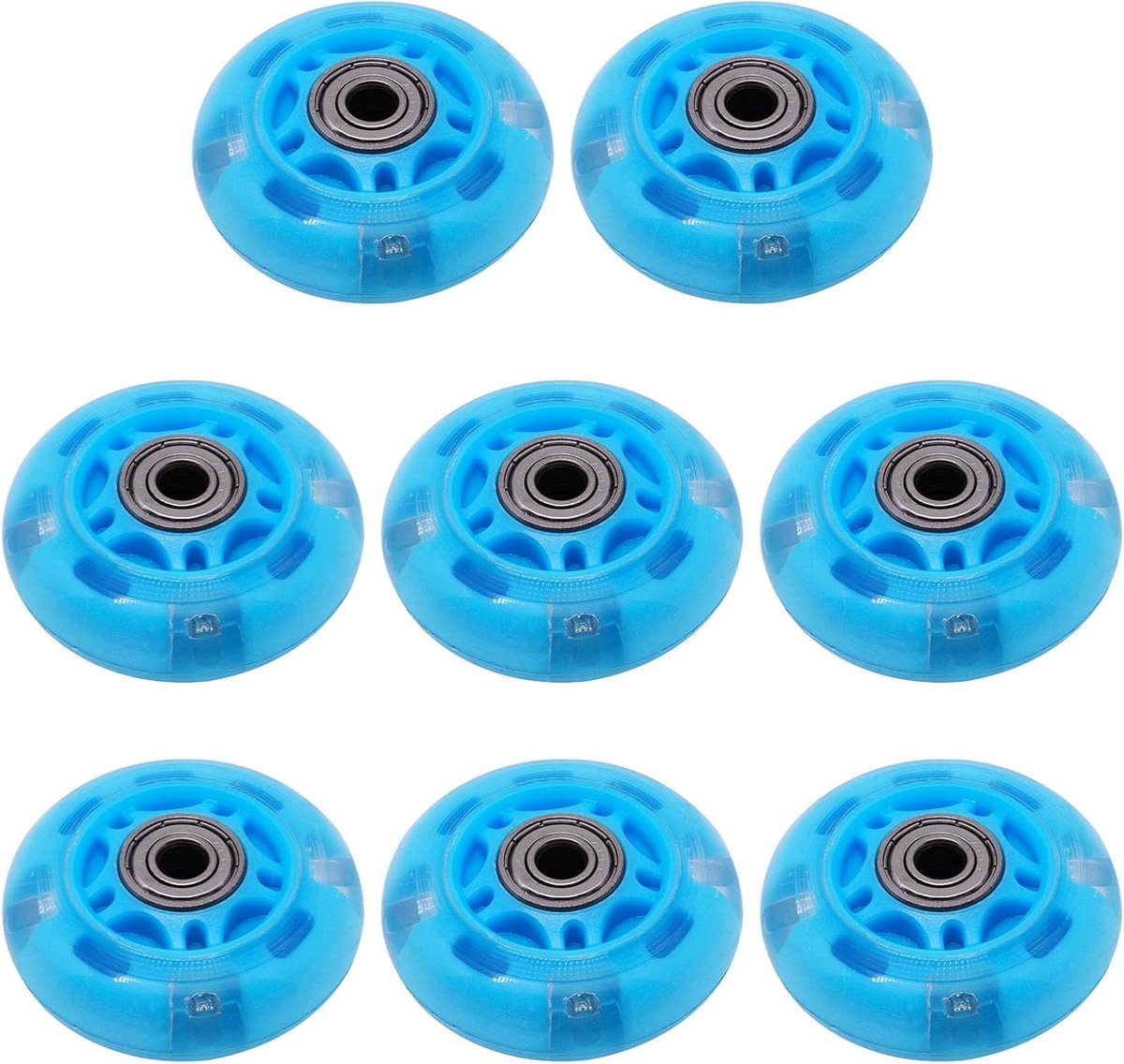 Inline Skate Wielen Rollerblade Onderdelen Vervangen en Upgraden Dubbele Lager Ontwerp 64mm Diameter Doorzichtig