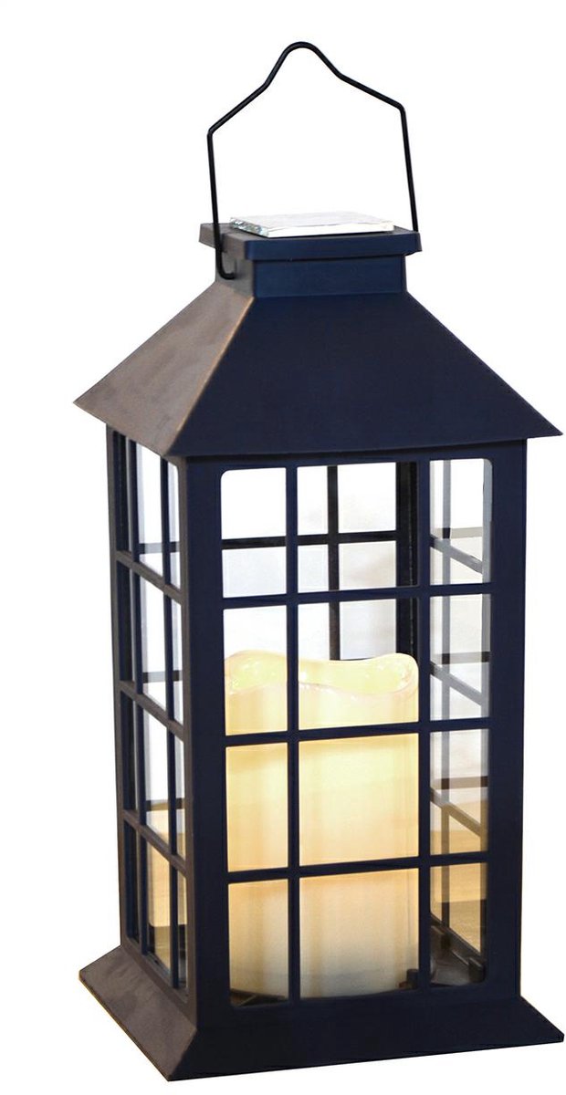 Volteno Lanter - Zwarte Solar Lamp - Klassieke Stijl - Energiezuinig - Weather Resistant