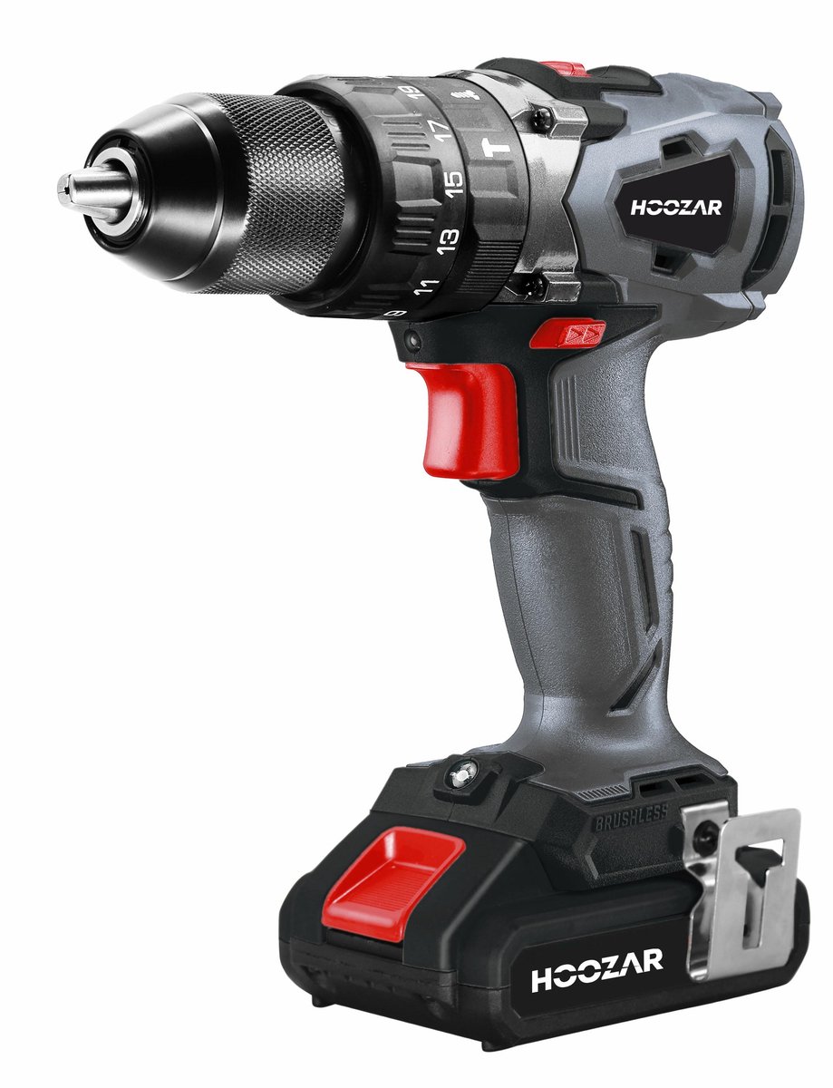 Hoozar CD10BL - Klopboormachine - 18V - Borstelloze Motor - 2x 4.0Ah Accu