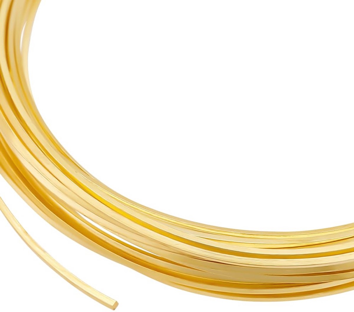 Vierkante koperdraad 14K goudkleurig 0,8 mm voor sieraden maken