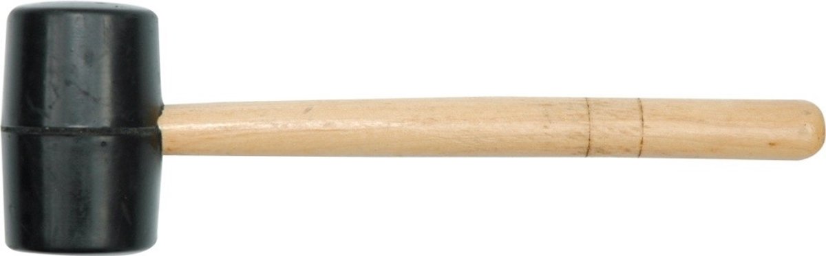 Vorel - Grote Rubberen Hamer - 70mm - Houten Handvat - Zwart