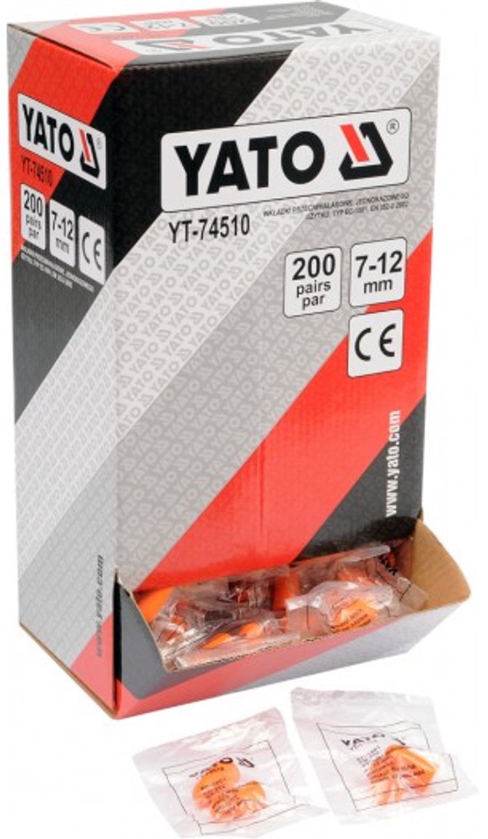 Yato - Zachte Oordopjes - 34dB - Oranjekleur - EN352-2:2002
