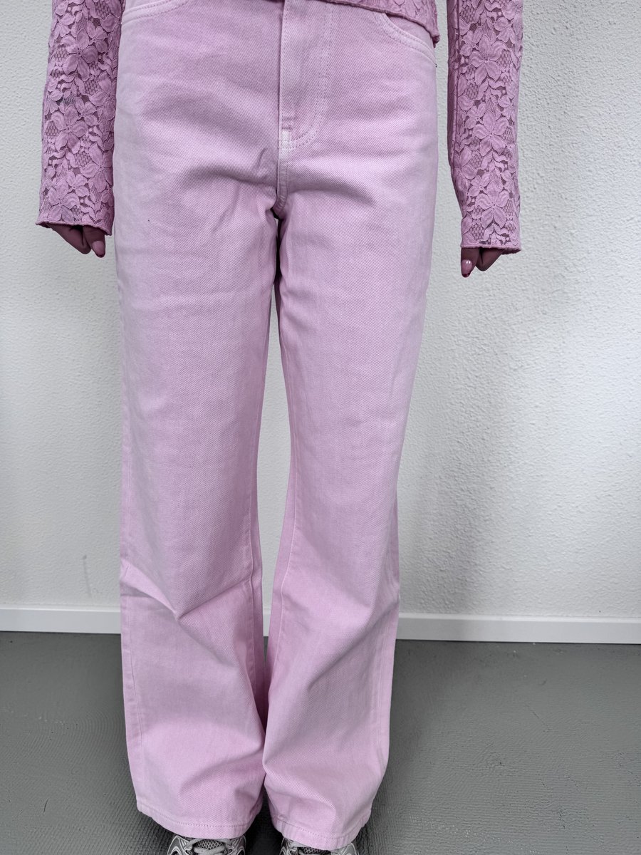 Gina Tricot perfect wide jeans roze