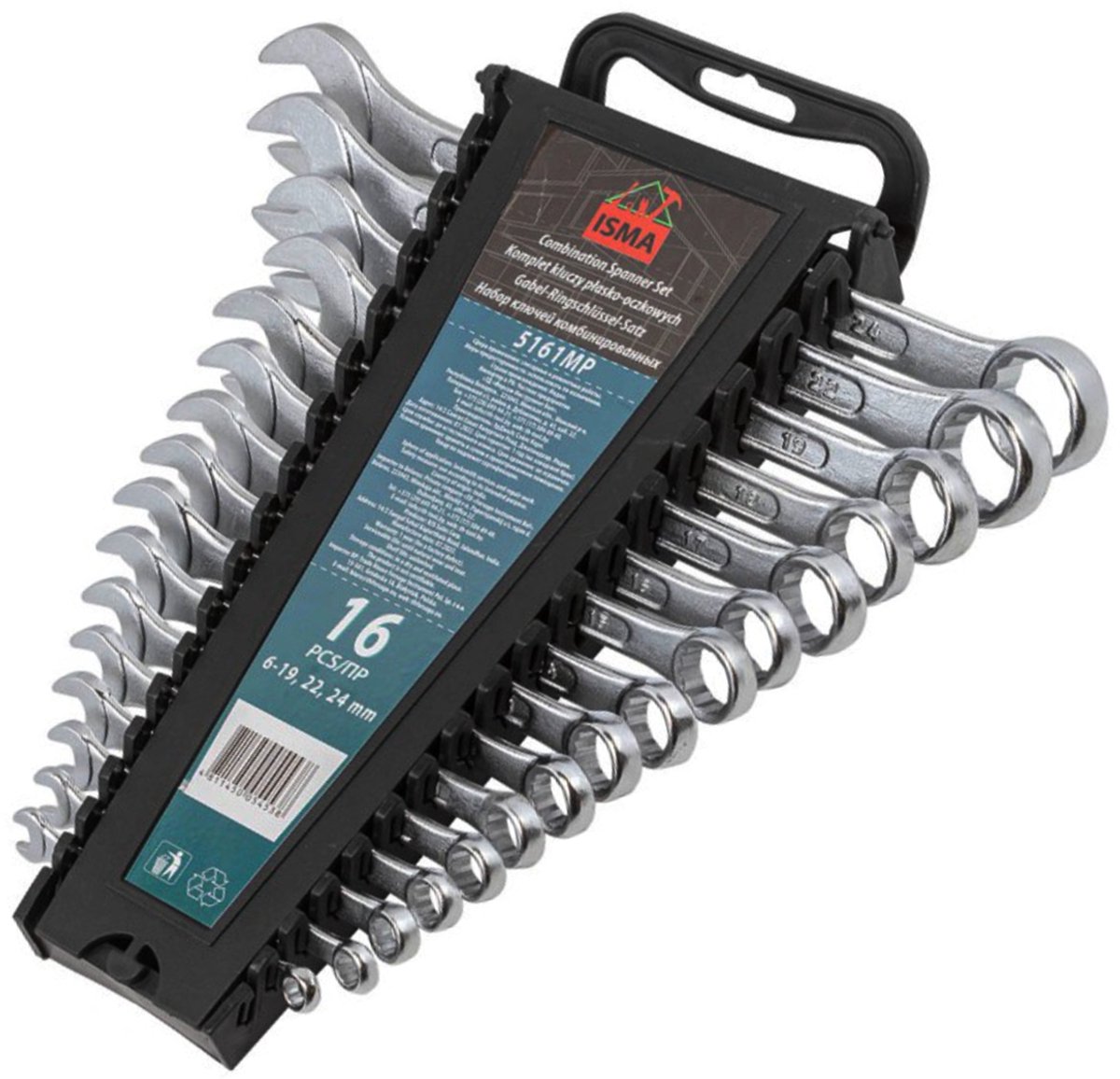 ISMA IS-5161MP Serie - Ringsleutelset - 6-24 mm - 16-delig - Chroom-vanadiumstaal