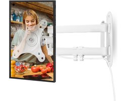 Muursteun Echo Show - Monitor Beugel - Ruimte Optimaliseren - Volledige Bewegingsvrijheid - 10-30 Inch Schermen - Wit