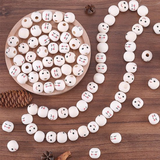 Houten Dierenkralen Met Gezicht – 30 Stuks Van 20 Mm – Konijn, Beer, Panda, Vos En Meer – Voor Sieraden En Decoratie