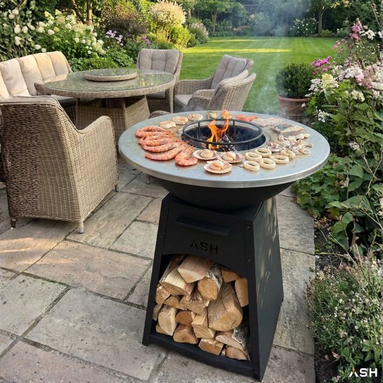 ASH Nova - L - 3-in-1 Plancha BBQ met grillring - Buitenkoken - Plancha BBQ - Plancha Bakken - Zwart - Grillring van Merkloos — afbeelding 4