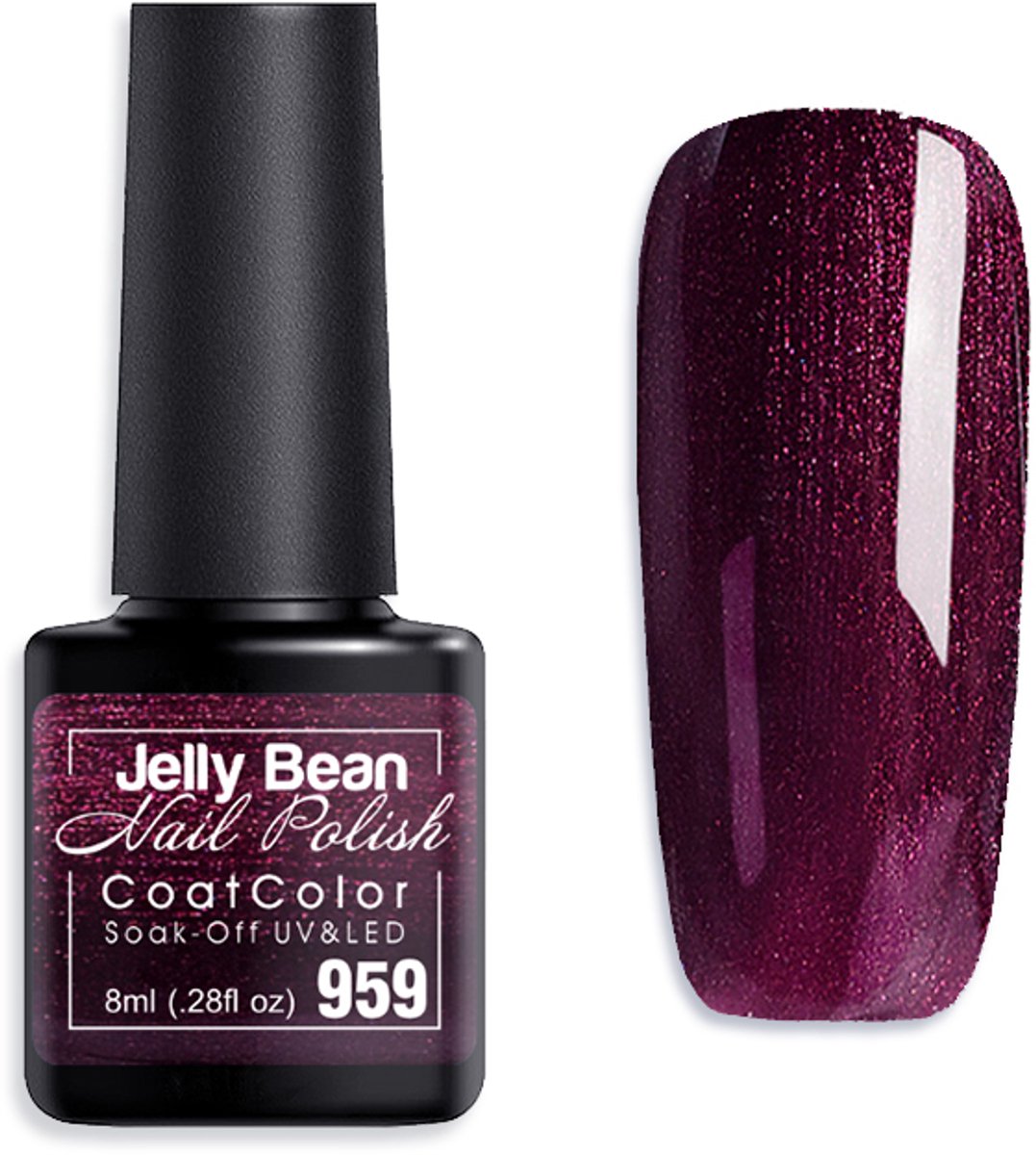 Jelly Bean Nail Polish Gel Nagellak New - Gellak - Sangria Shimmer - Glitter - UV Nagellak 8ml