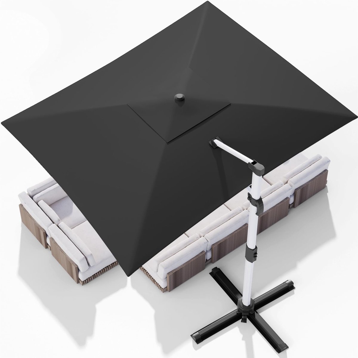 Triumph Majestic XXL Zweefparasol - 300 x 400 cm - 360° Draaibaar - Aluminium Frame - UV50+ Bescherming - Grijs