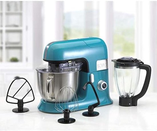 Keukenmachine 6.5L - Kneedmachine Mixer - Bakken en Koken - 1300W Krachtig Vermogen - 10 Snelheden - Blauw van Merkloos — afbeelding 5