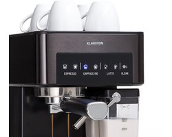 Klarstein Koffiemachine Arabica Comfort portafiltermachine 1350 watt 20 bar 1,8 liter touch control - Espressomachine - Stoompijpje LED - RVS - Coffee Machine Koffieautomaat
