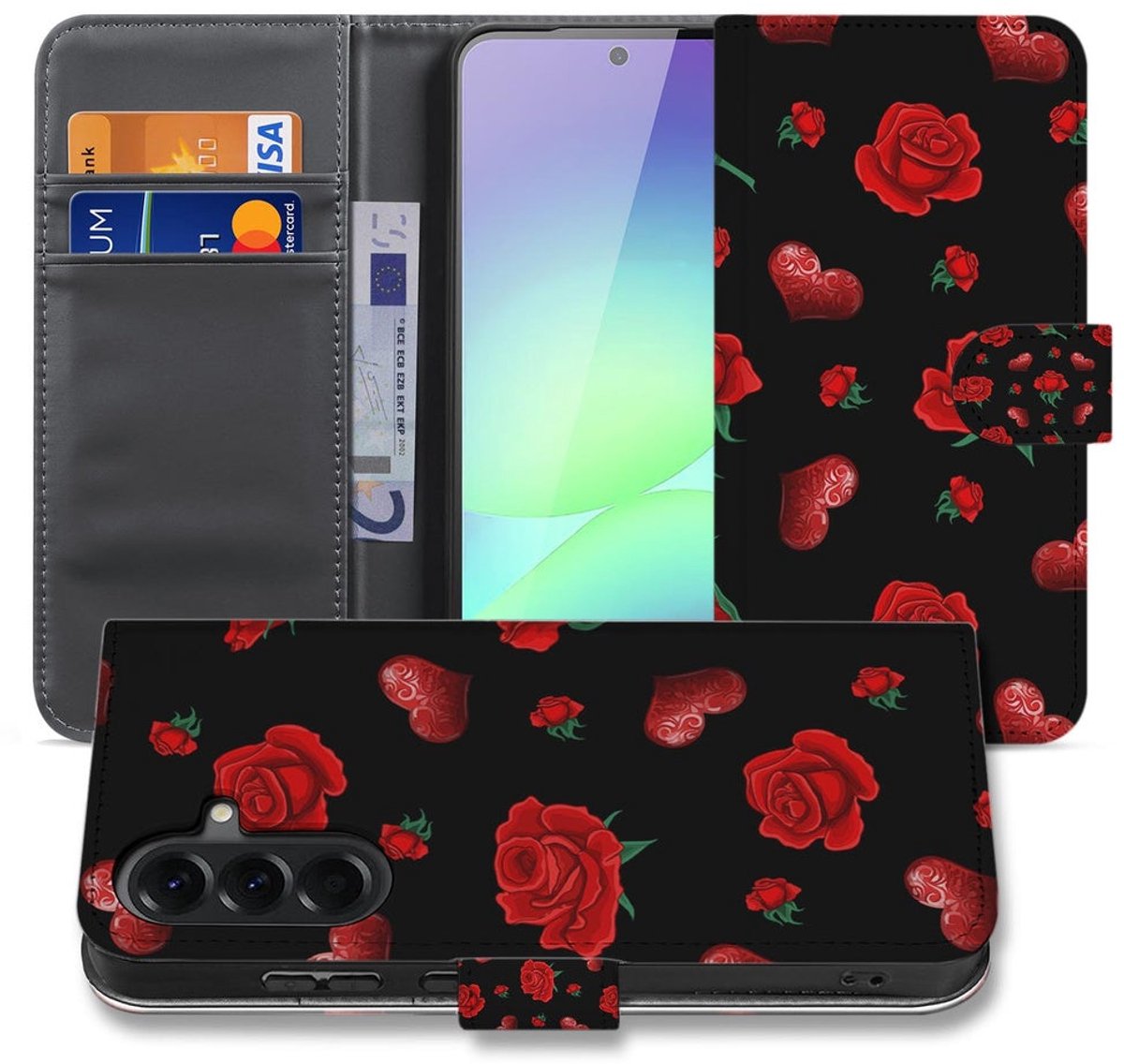 Samsung Galaxy A37 Book Case Hoesje Valentine met Pasjeshouder
