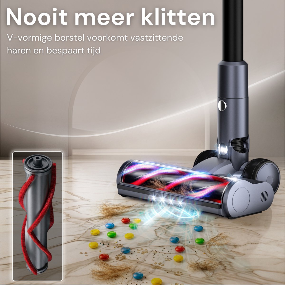 Vesora® 3-in-1 Buigbare Steelstofzuiger Draadloos zonder Zak - FLEX - Draadloze Stofzuiger - Kruimeldief Snoerloos - Vacuum Cleaner - Handstofzuiger - Stofzuiger Steel met Hepa Filter - Stofzuiger Huisdieren - Zakloze Stofzuiger — afbeelding 6