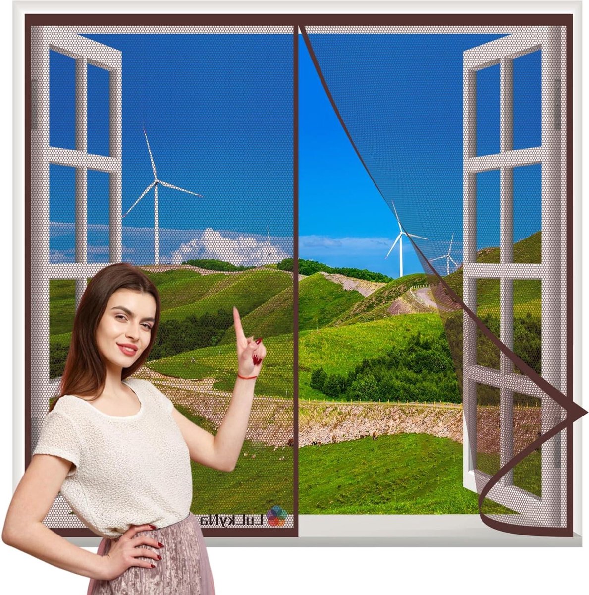 Horren voor deuren - Raamscherm - Insecten weren - Zelfsluitend magnetisch - 90x185cm - Bruin