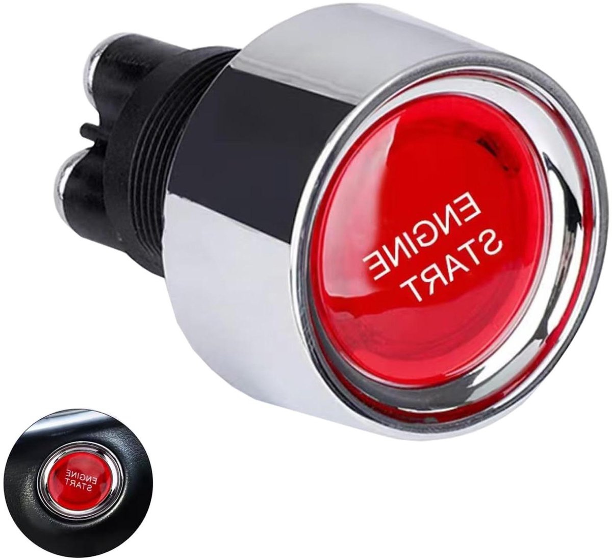 Startknop Auto - Ontstekingsschakelaar - Motor Starten - Automatische Reset - 20 mm - Rood