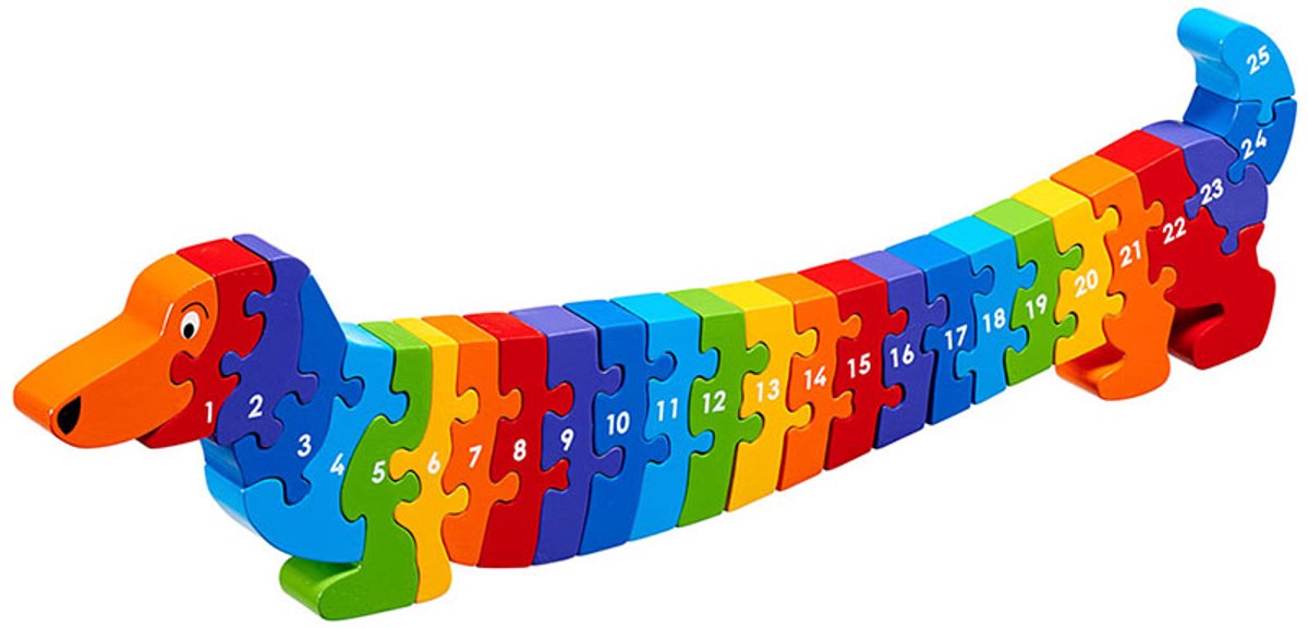 Lanka Kade Houten puzzel Hond - Leren tellen 1-25