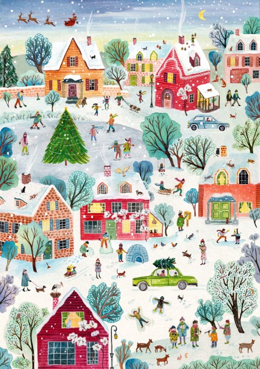 Pieces & Peace puzzel kerst Le Village Enchanté de Noël - 2000 stukjes.