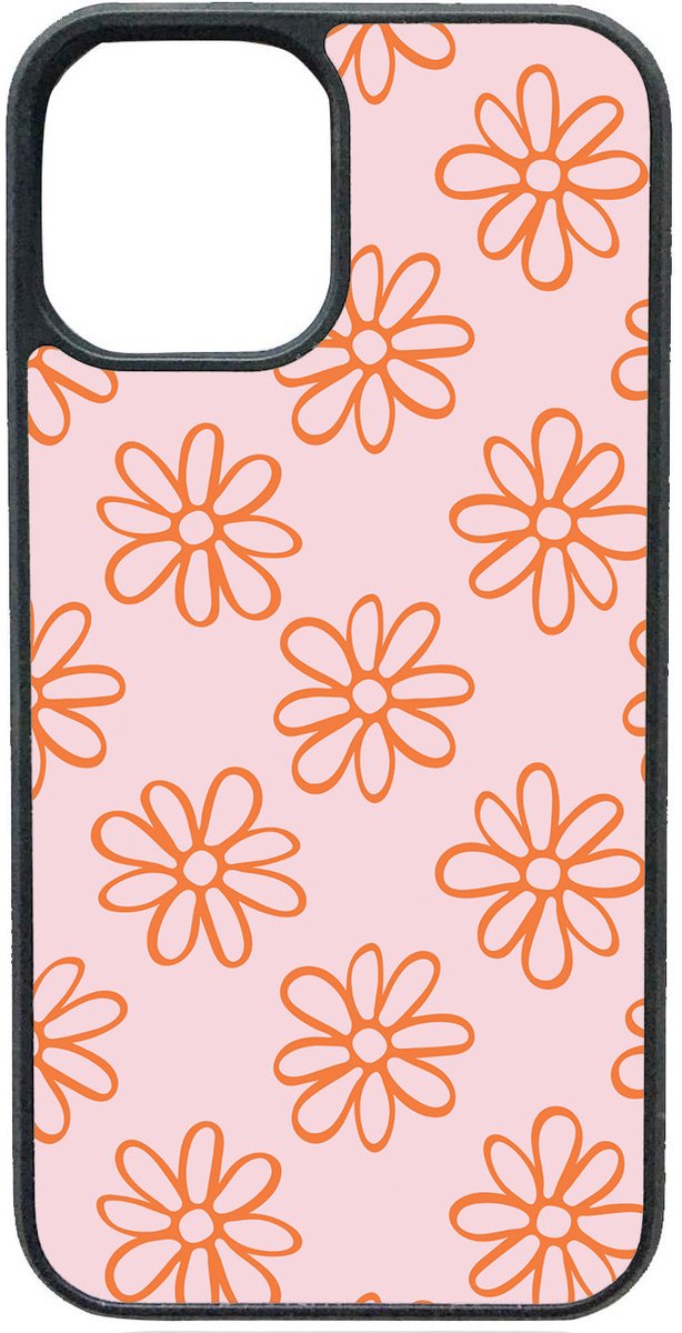 Telefoonhoesje - ORANJE BLOEMETJES - Iphone 17 Pro