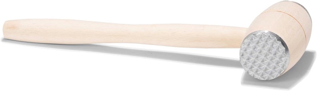 Vleeshamer - Vleesvermalser - Bereiden van vlees - Houten en aluminium - 29 cm