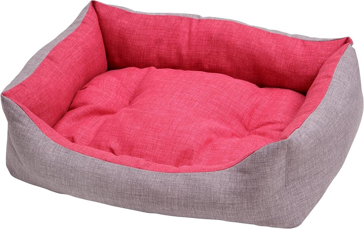 Hondenbed Stof - Huisdier Bank - Rusten en Slapen - Gemaakt in Italië - 45 x 60 cm - Grijs Bordeaux