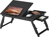 SONGMICS - Laptop Tafel - Laptoptafel voor Bed - In Hoogte en Hoek Verstelbaar - Opvouwbare Poten - Met Lade